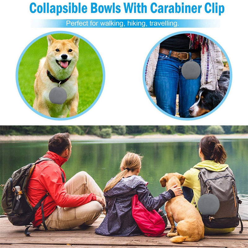 Rubber Foldable Double Bowl Pet Feeding Bowl Pets Supplies Dog Cat