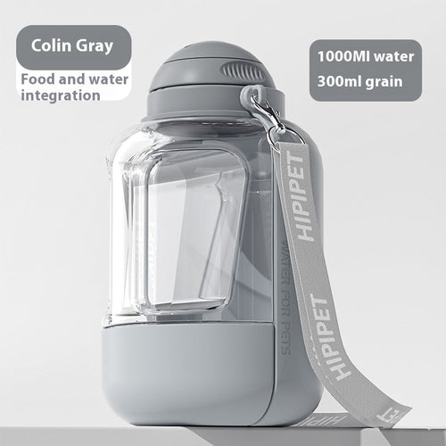 2 In 1 Dog Large Capacity Pets Out Drinking Pot Cat Water Dispenser