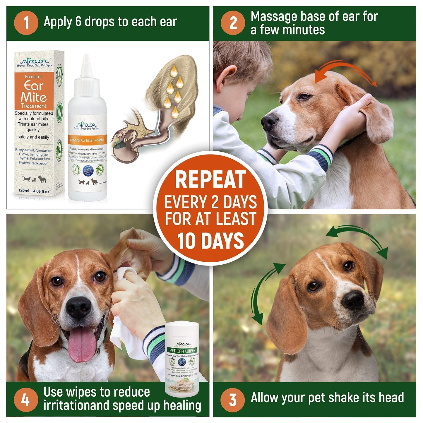 Arava Natural Ear Mite Treatment for Dogs & Cats Pet Ear Mites
