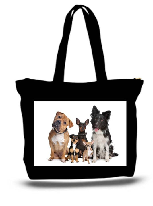 Rescue A Dog Pets Large Tote New Zipper Bag